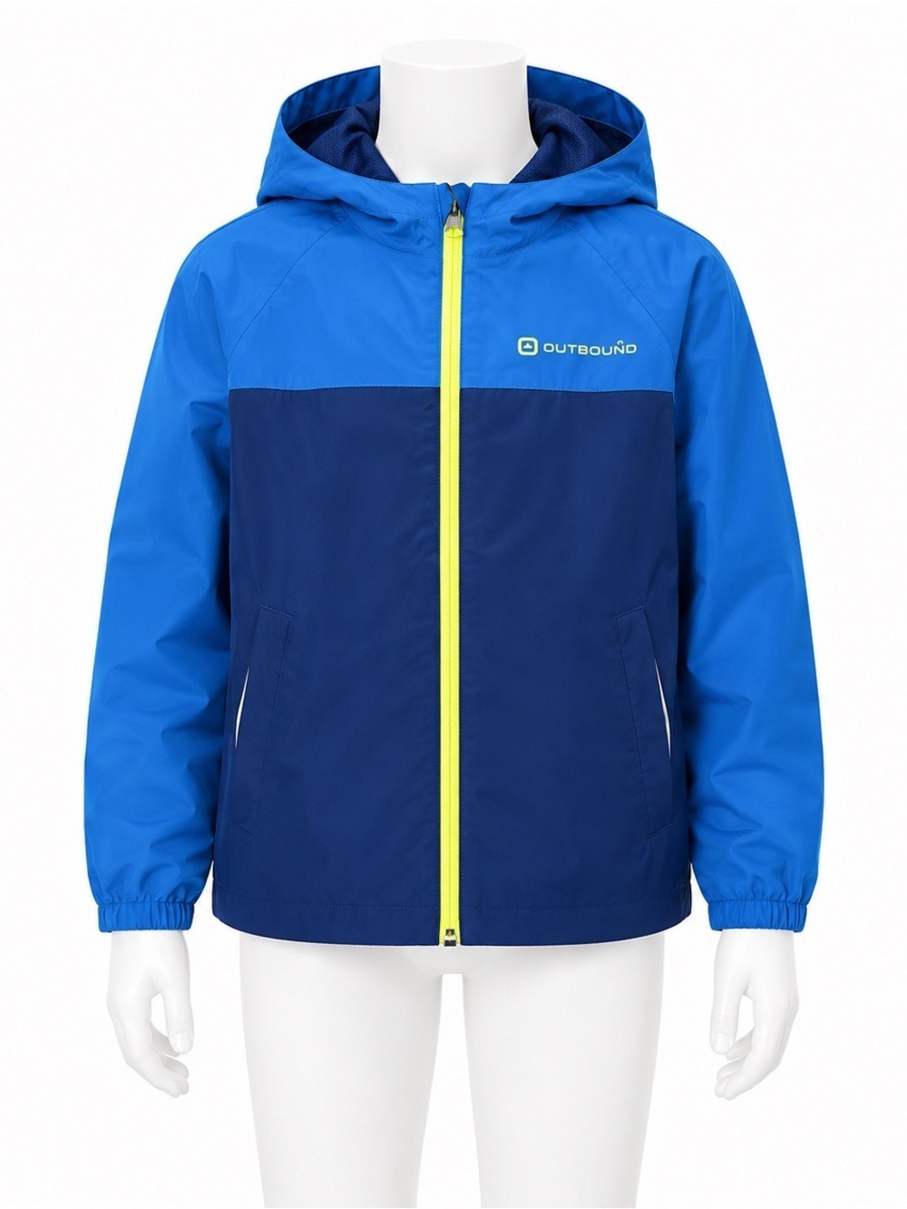 Outbound Kids’ Waterproof Lightweight Hooded Jacket – Blue & Navy
